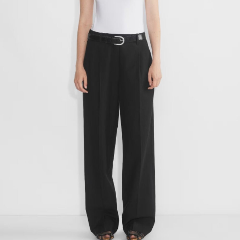 NWT Aritzia The Effortless Pant™ - Day Twill in Black Size 2 High Waist Wide Leg